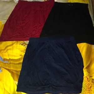 3 Boohoo Stretch Knit Skirts (new, one has tag attached)